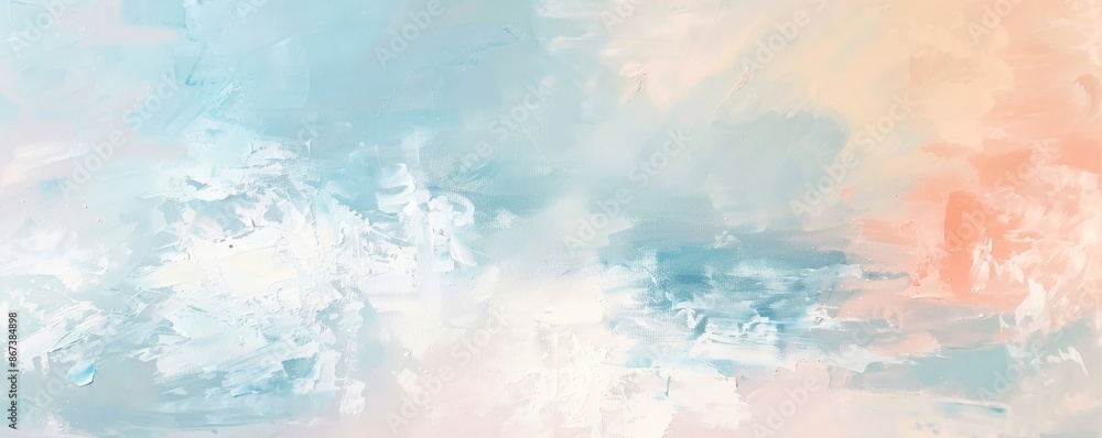 Abstract oil painting background with blue, white and peach brush strokes. Perfect for a dreamy and inspirational project Abstract oil painting background with blue, white and peach brush strokes. Perfect for a dreamy and inspirational project