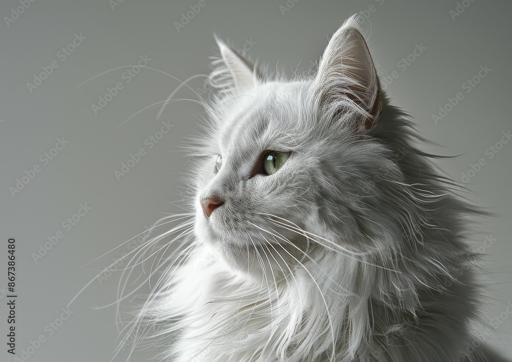 Fototapeta premium Cat Resting on a White Surface