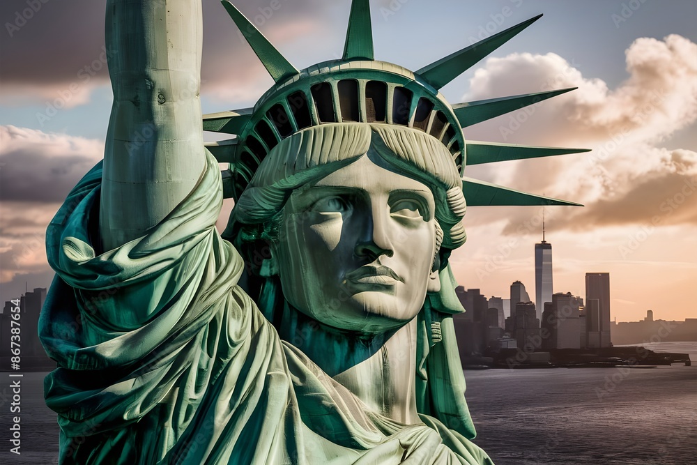 Obraz premium statue of liberty city