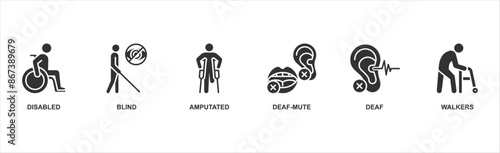 Disability banner web icon vector illustration concept with icon