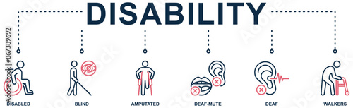 Disability banner web icon vector illustration concept with icon