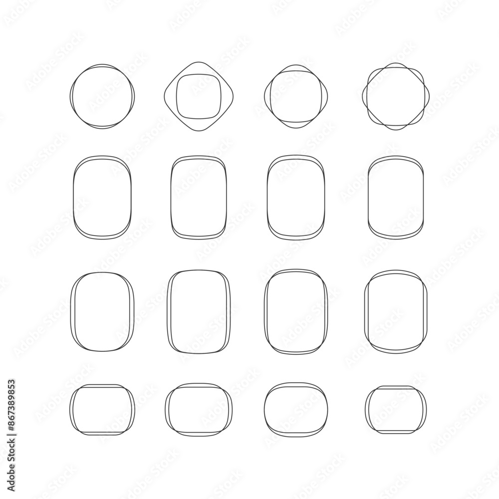 Geometric minimalistic frame for logo and label. Simple design shapes for package design. Geometric minimalistic frame for logo and label. Simple design shapes for package design.