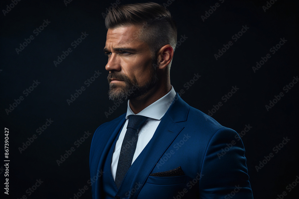 Handsome man gentleman successful confident strict businessman made with generative AI technology Handsome man gentleman successful confident strict businessman made with generative AI technology