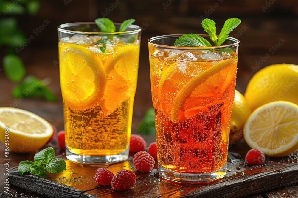 Fototapeta premium summer fruits ice drink professional photography