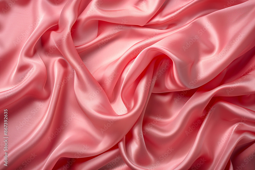 Obraz premium Luxurious of smooth pink silk or satin fabric texture background