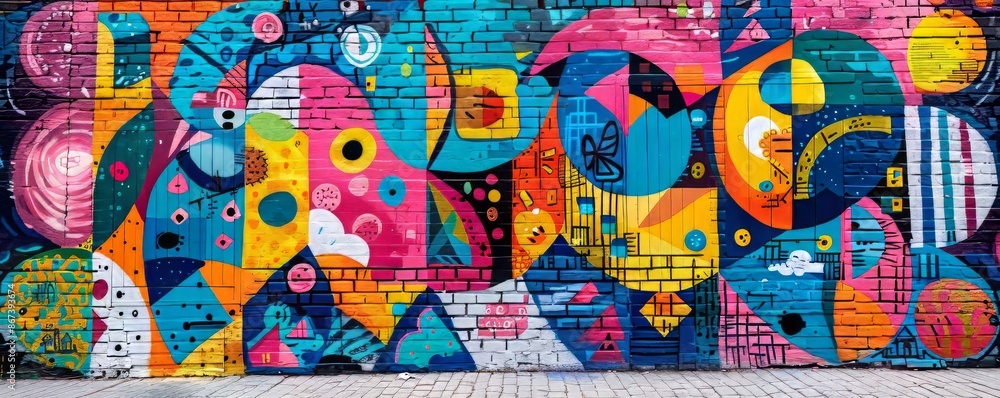 custom made wallpaper toronto digitalA vibrant street art mural, its bold colors and powerful message transforming an urban wall into a work of art.
