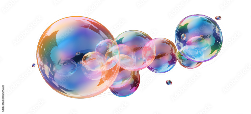 glass spheres, bubbles isolated on a transparent background