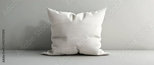 White Pillow on Grey Surface