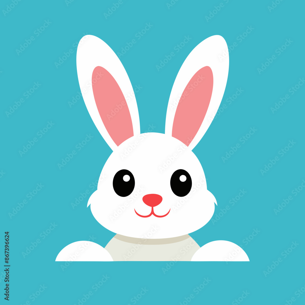 Fototapeta premium Illustration of a Cute Easter Bunny Rabbit Frame Peeking vector