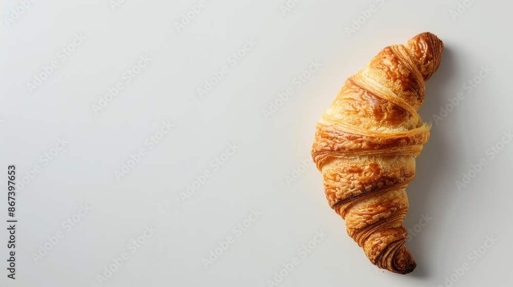 Croissant on white background with room for text Croissant on white background with room for text