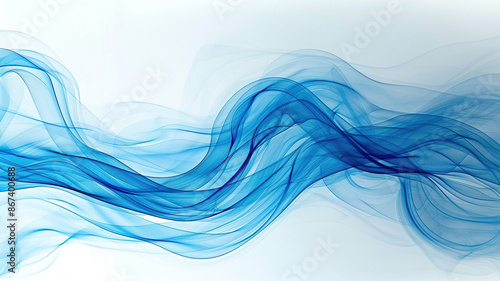 Abstract blue smooth wavy in white background