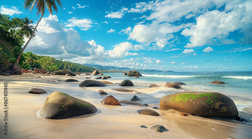 beach with clear blue sky