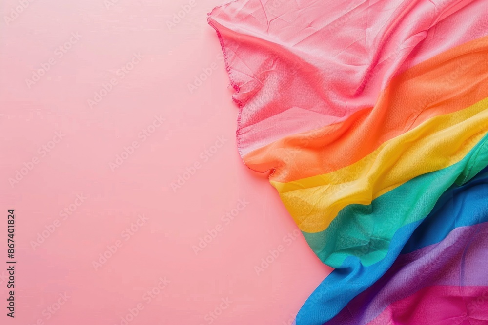 Waving Rainbow Flag as a Symbol of Pride and Diversity - Bright and Inspirational, Generative ai Waving Rainbow Flag as a Symbol of Pride and Diversity - Bright and Inspirational, Generative ai