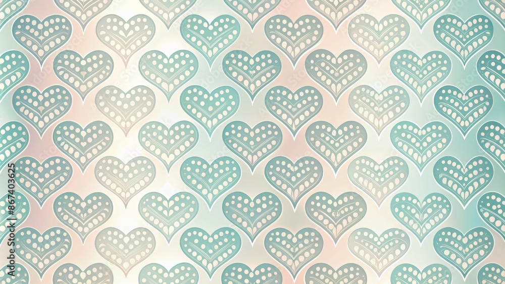 Stylish modern seamless heart pattern design on neutral background with gradient color scheme in soft pastel hues for wellness theme. Stylish modern seamless heart pattern design on neutral background with gradient color scheme in soft pastel hues for wellness theme.