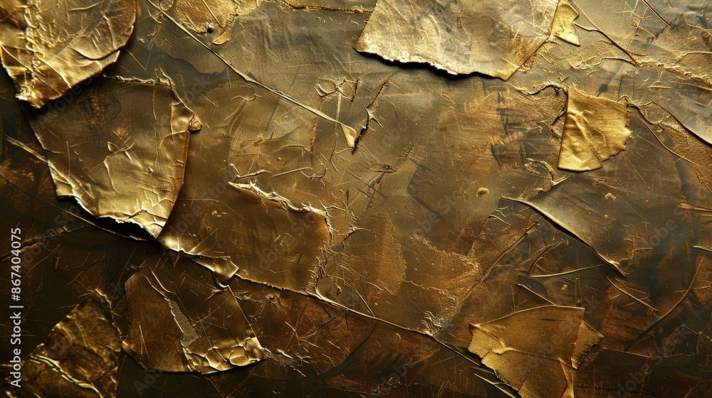 Obraz premium Gold Textured Wallpaper with Crumpled Paper Texture