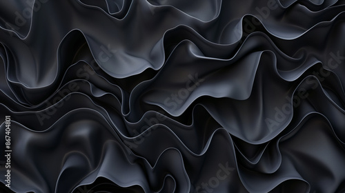 抽象的な黒の3Dの波、背景 photo