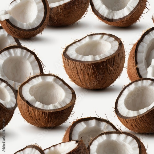 Coconut isolated on white background. Close up of coconuts