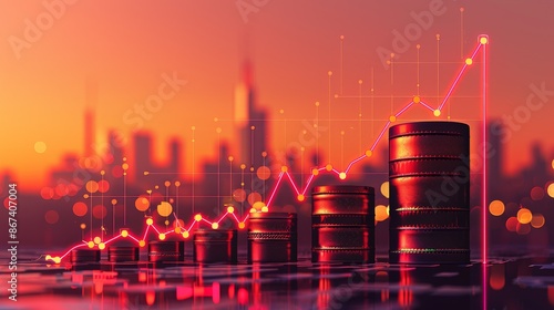 Oil barrels finance background photo