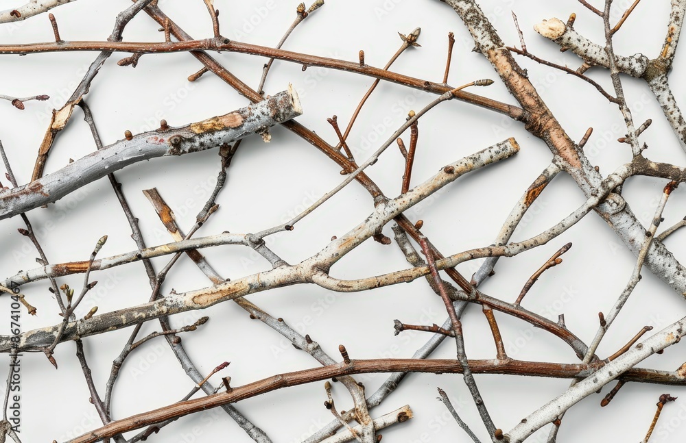 Stark Natural Beauty: Deadwood Branches with Chipped Paint Effect, Textured Background for Art and Craft, Rustic Decoration Stark Natural Beauty: Deadwood Branches with Chipped Paint Effect, Textured Background for Art and Craft, Rustic Decoration