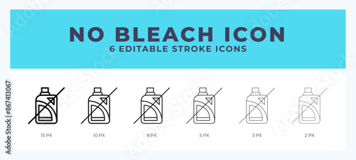No bleach icon vector for web. And mobile app. Editable stroke outline icon.