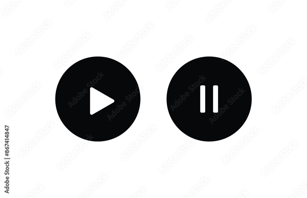 play video and pause video button icons play video and pause video button icons