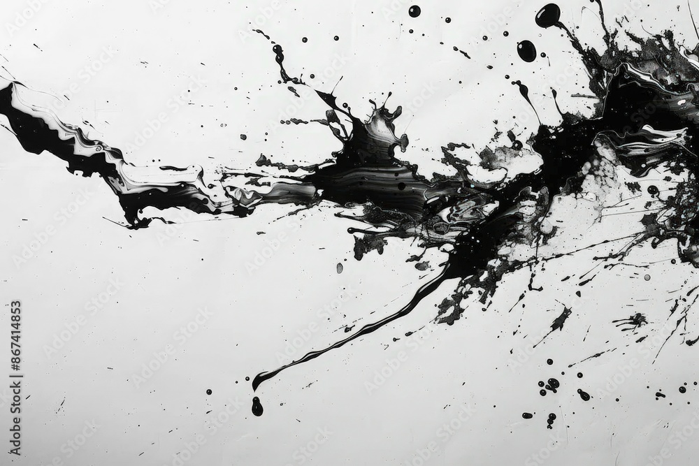 Black and White Abstract Splatter Art Black and White Abstract Splatter Art