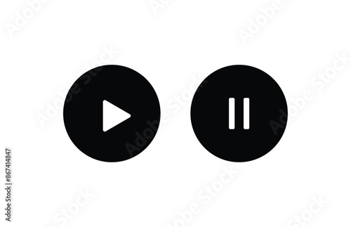 play video and pause video button icons
