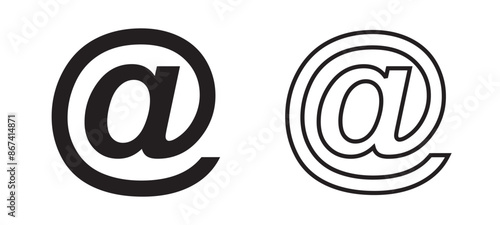 Email address vector sign. symbol @ button. Vector illustration