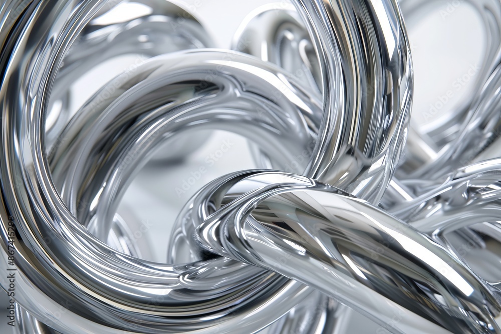 Fototapeta premium Abstract 3D rendering of twisted rings, representing complexity and continuity in design