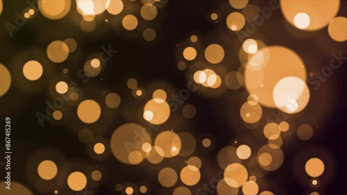 Golden Bokeh Bobbles on Black Background Animation