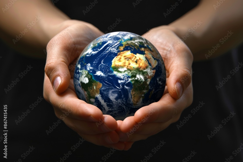 Illustration of a person holding a globe symbolizing global responsibility Illustration of a person holding a globe symbolizing global responsibility