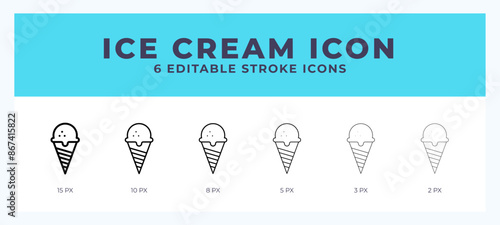 Icecream stroke icon for web. Mobile apps and ui. © Icon