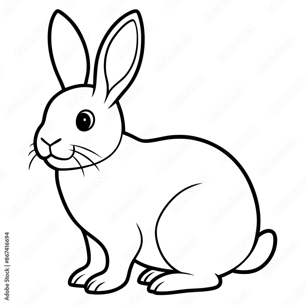 Line art of cute easter Bunny Rabbit vector illustration Line art of cute easter Bunny Rabbit vector illustration