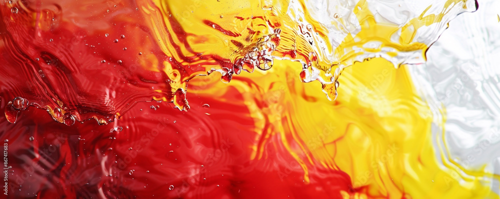 With water and red and yellow paints mixed together, an abstract background was formed With water and red and yellow paints mixed together, an abstract background was formed