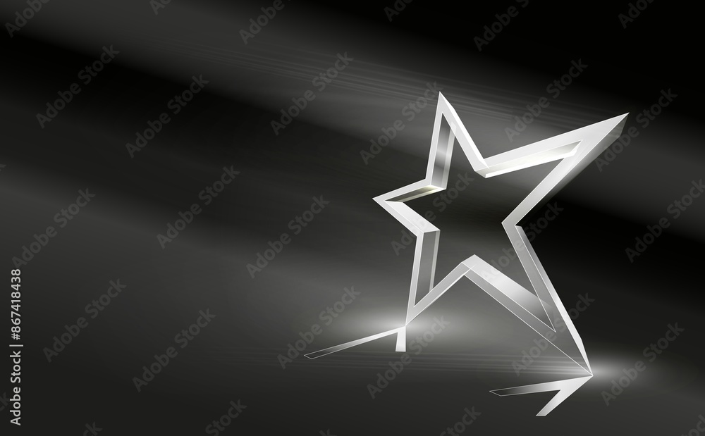 Crystal star shape with light effect Crystal star shape with light effect
