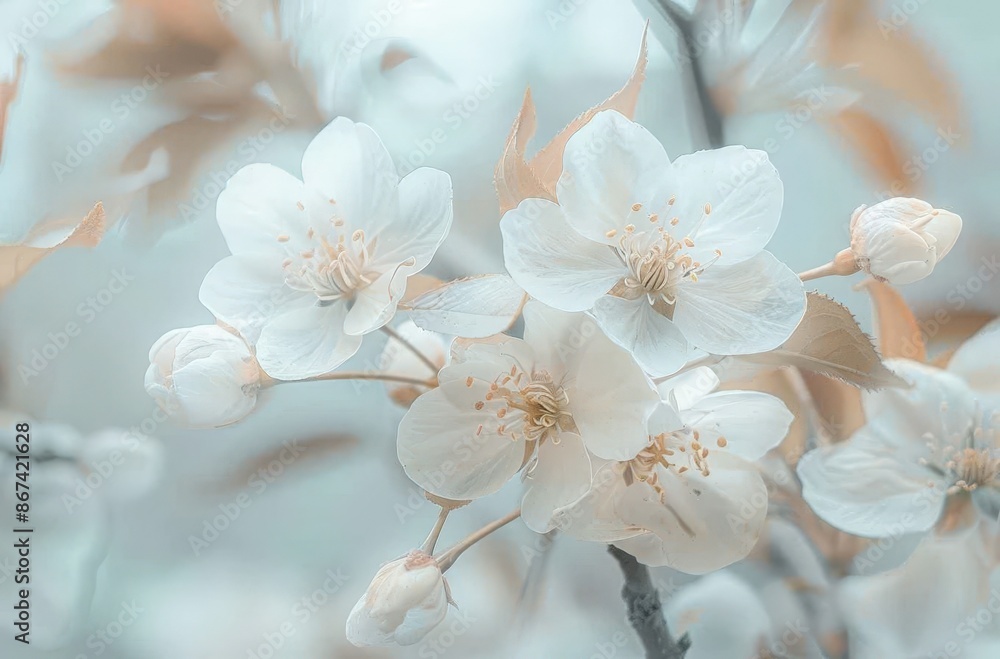 Spring Blossoms in Full Bloom: Cherry Blossom Tree in Focus with Soft Pink Hues Spring Blossoms in Full Bloom: Cherry Blossom Tree in Focus with Soft Pink Hues