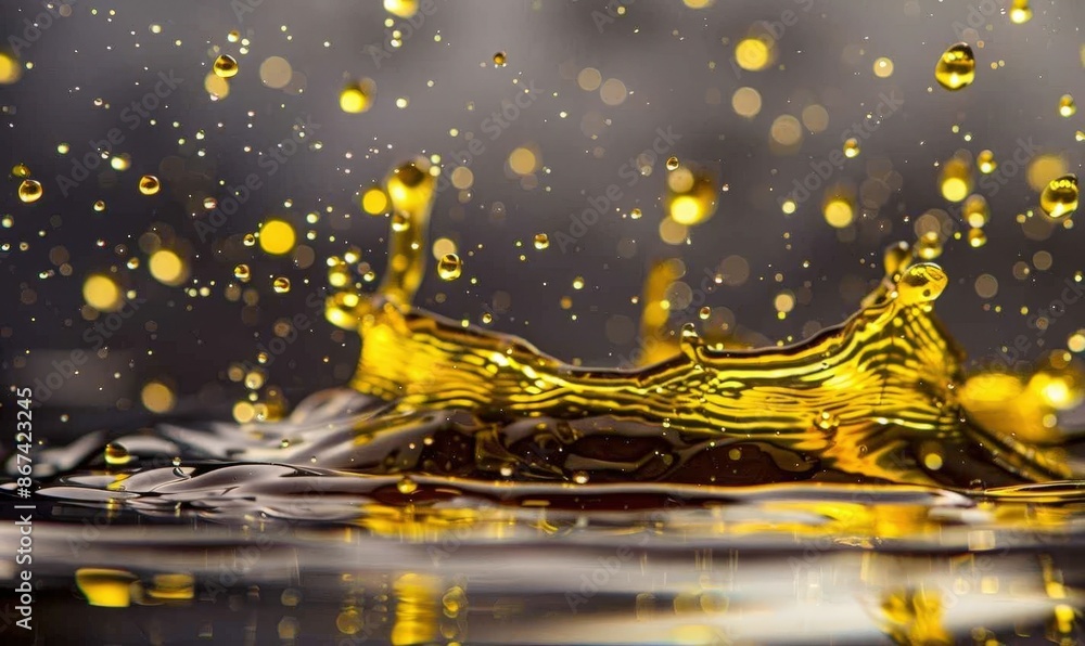 Microscopic Drops of Oil Shimmering in a Lab Setting Microscopic Drops of Oil Shimmering in a Lab Setting