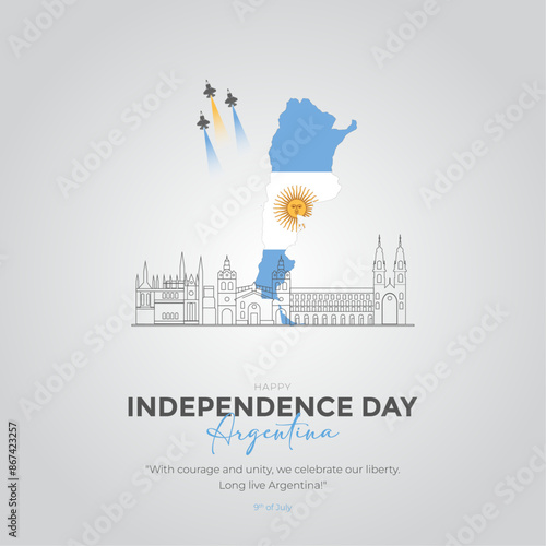 happy independence day Argentina 9th of July greetings. abstract vector illustration design.