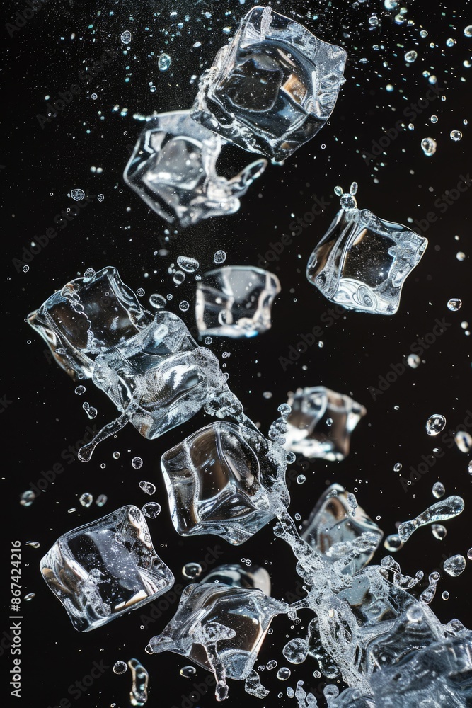 Φωτογραφία A photo of a bunch of ice cubes floating on the surface of calm water