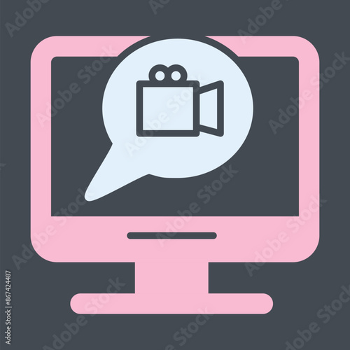 Video Communication Vector Icon