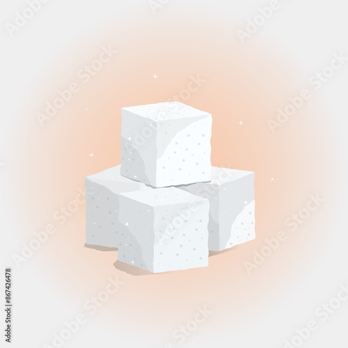White sugar cubes design vector illustration