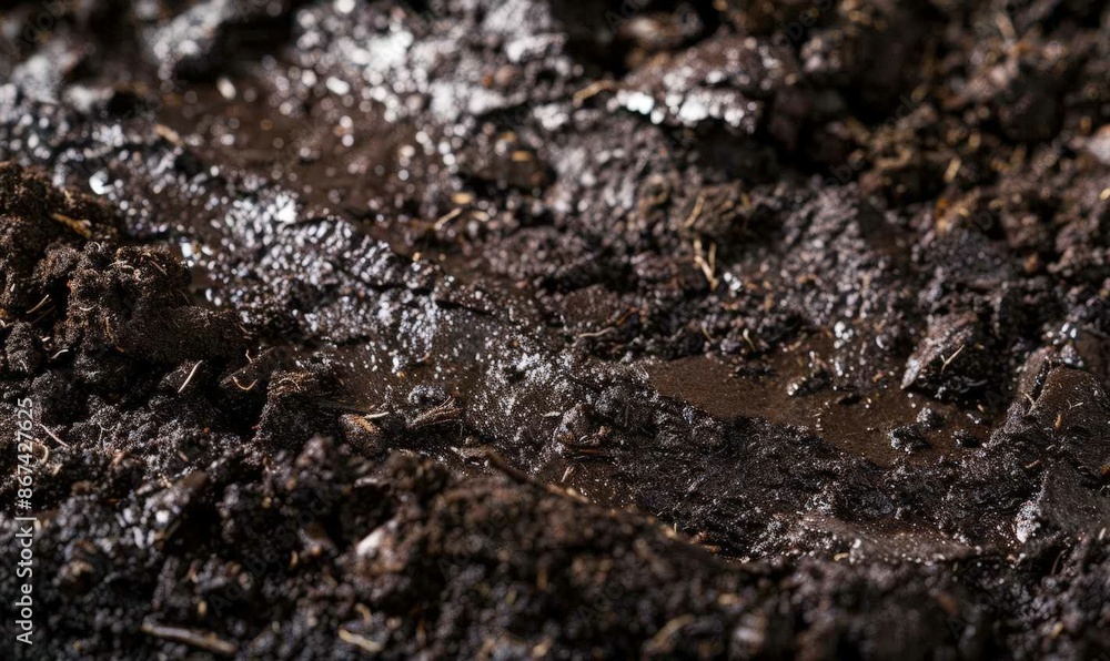 Close-up of wet soil after rainfall Close-up of wet soil after rainfall