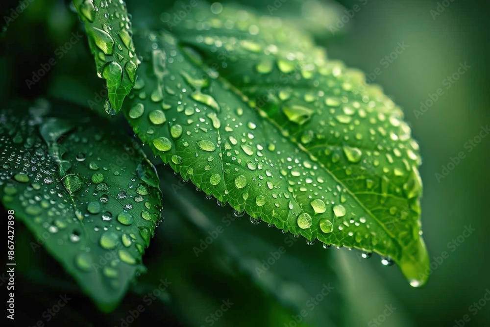 Beautiful Dewy Leaf with Rain Drops in High Resolution Beautiful Dewy Leaf with Rain Drops in High Resolution