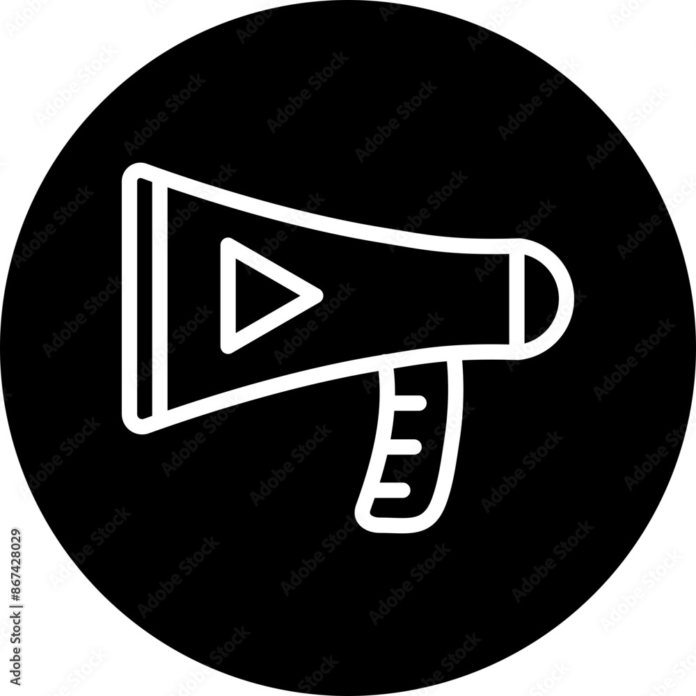 Video Ad Vector Line White Circle Black Video Ad Vector Line White Circle Black