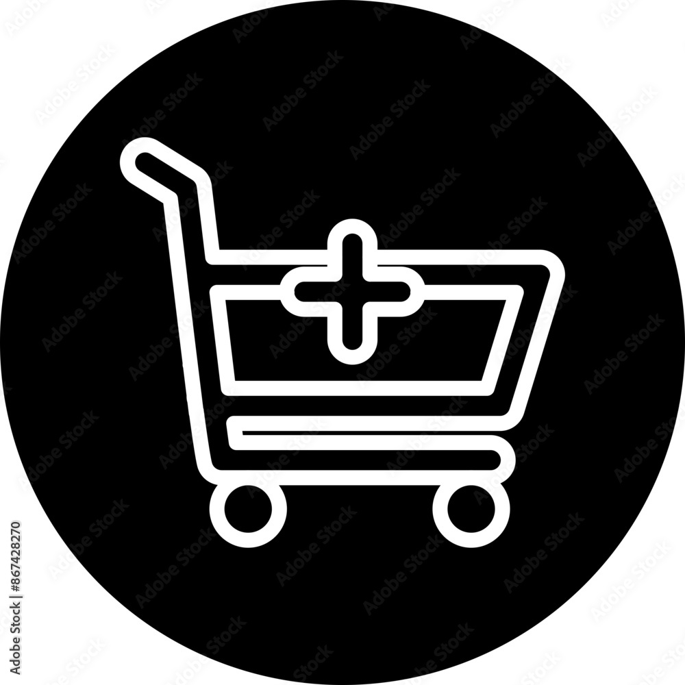 Add To Cart Vector Line White Circle Black Add To Cart Vector Line White Circle Black