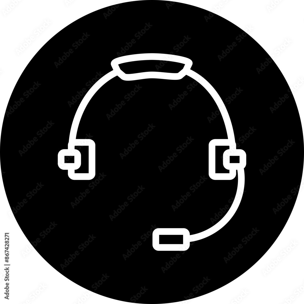 Customer Service Vector Line White Circle Black Customer Service Vector Line White Circle Black