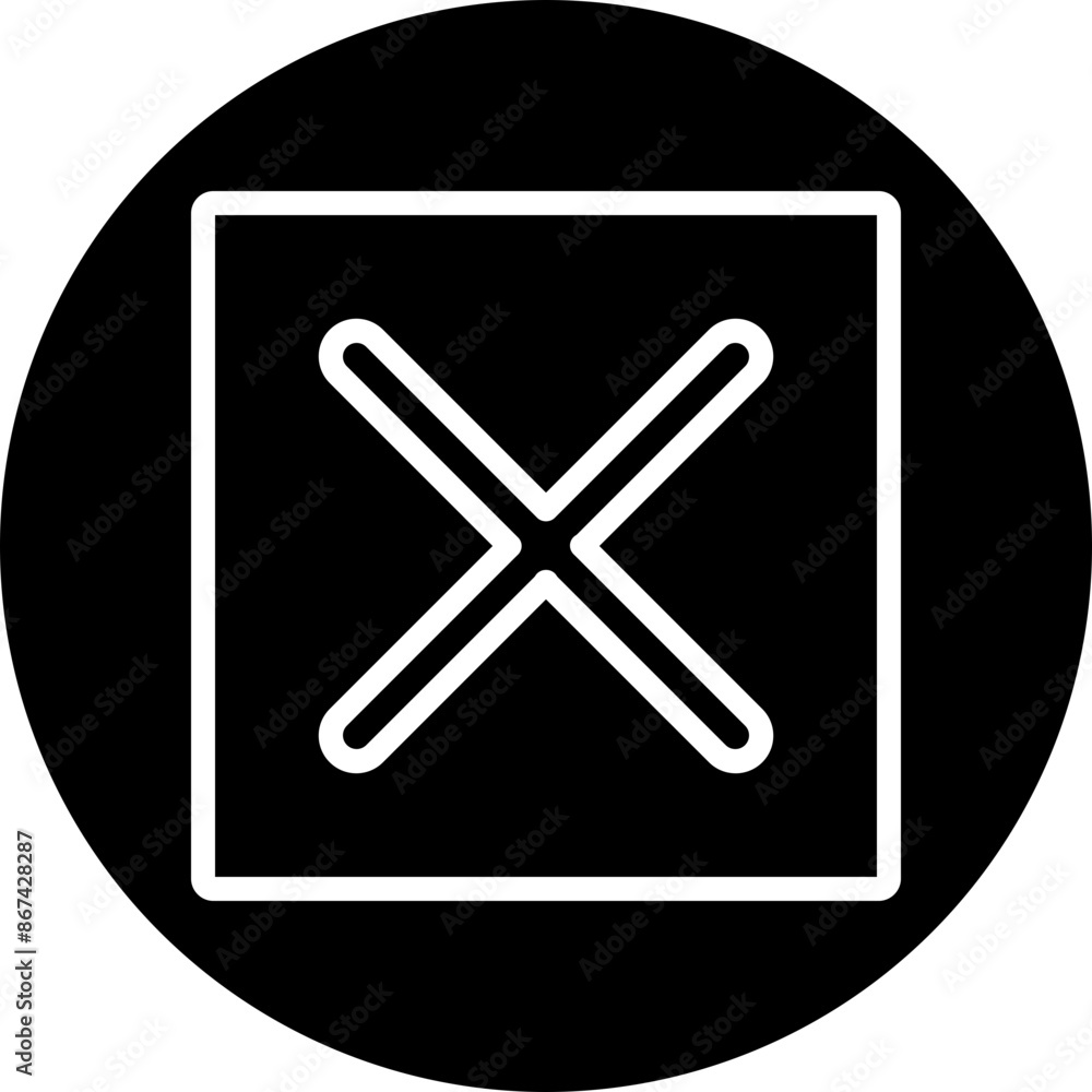Close Vector Line White Circle Black Close Vector Line White Circle Black