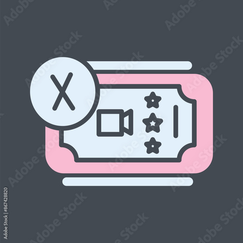 Cancel Ticket Vector Icon