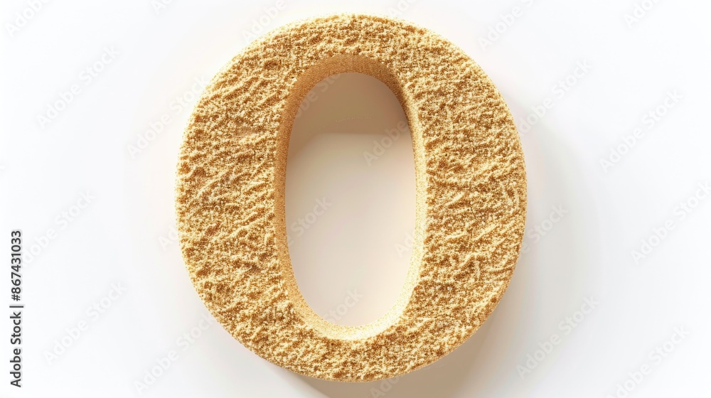 A handmade letter O created from crocheted yarn, ideal for crafting or educational purposes A handmade letter O created from crocheted yarn, ideal for crafting or educational purposes