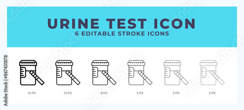 Urine test icon vector for web. And mobile app. Editable stroke outline icon.